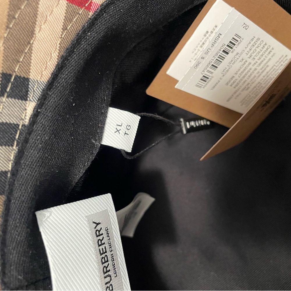 Burberry Beige Checkered Bucket Hat - Picture 6 of 11